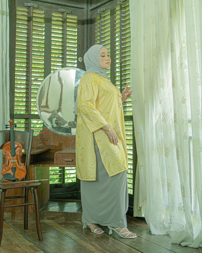 Dian Sutranodewi Kurung Pareo (Yellow Grey)